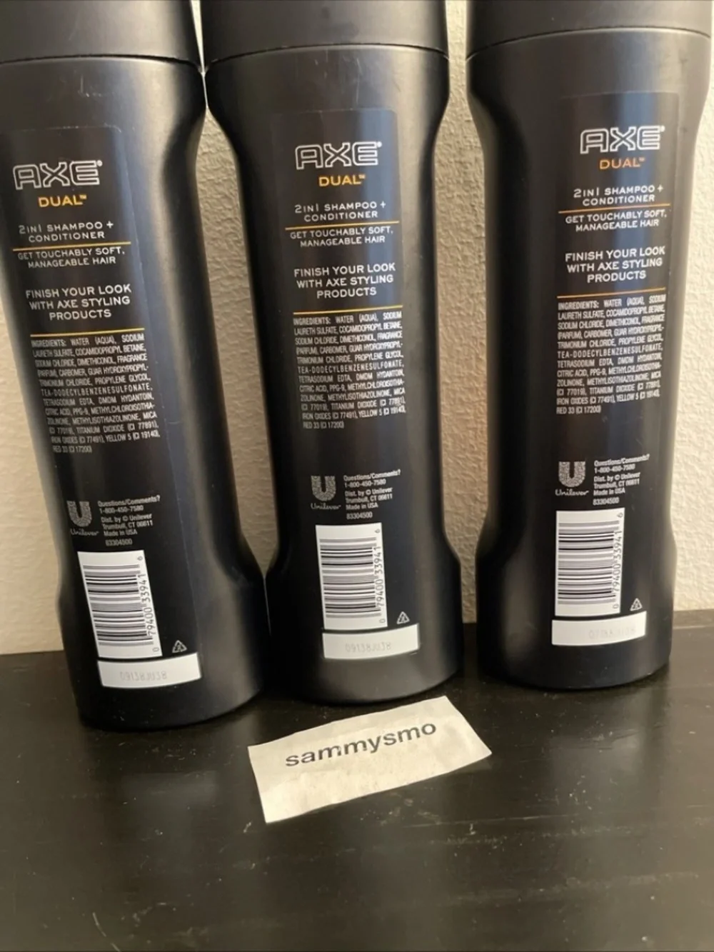 Axe Dual 2-in-1 Shampoo + Conditioner, 12 fl oz, x3